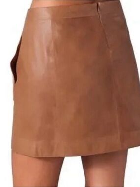Vince Leather Mini Skirt